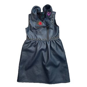 Disney Collection Evie Descendents 2 Studded Faux Leather Dress Blue Girl Sz 7/8